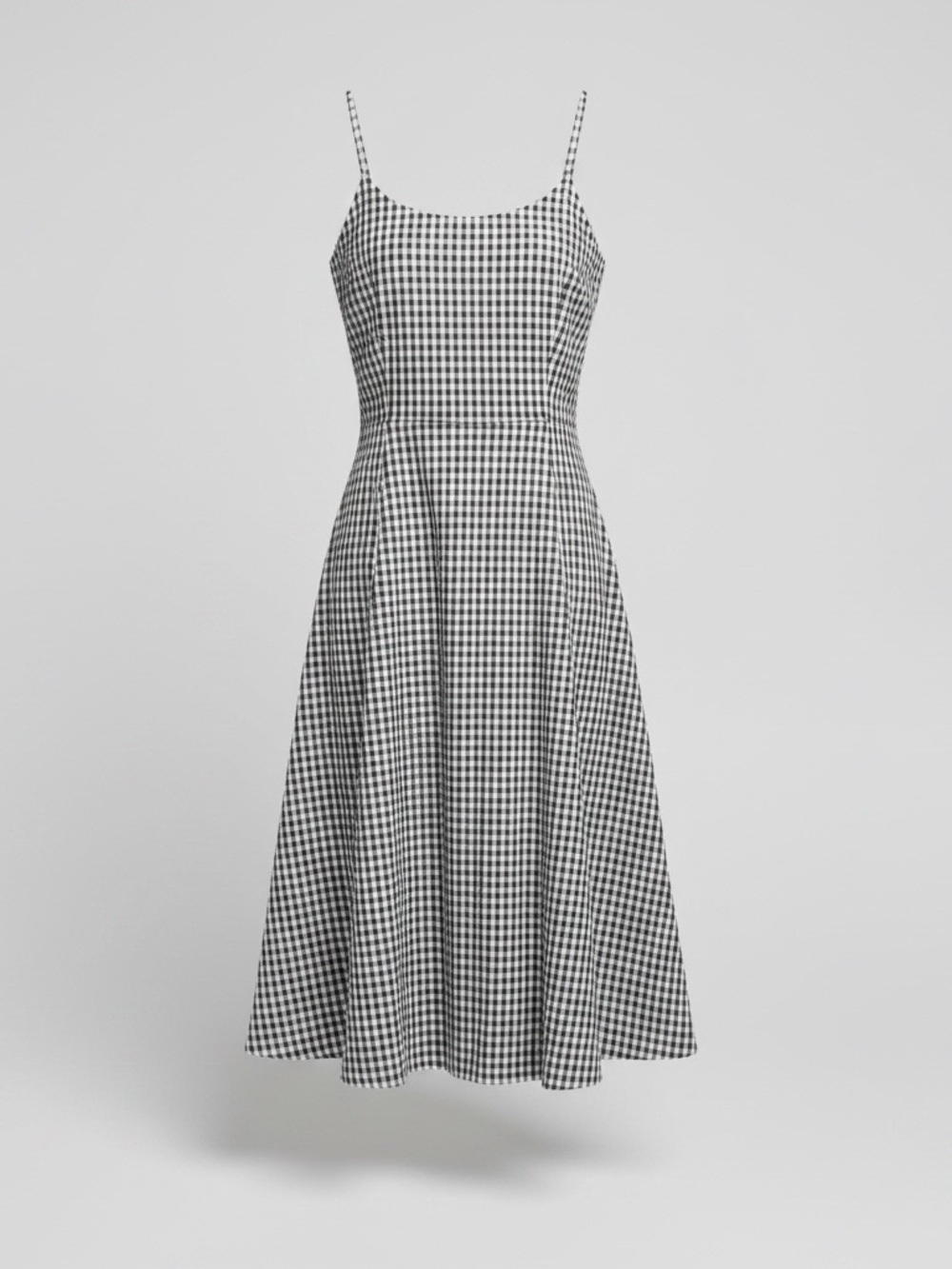 Vintage Ralph Lauren Black and White Gingham Dress with Spaghetti Straps